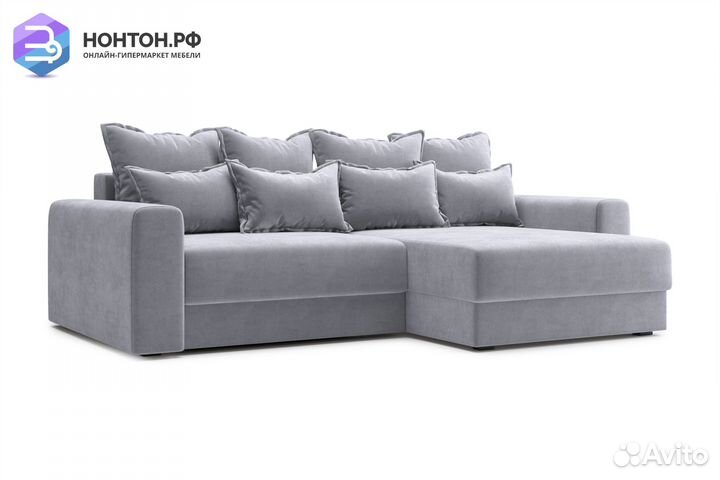 Диван угловой тик-так Омега серый