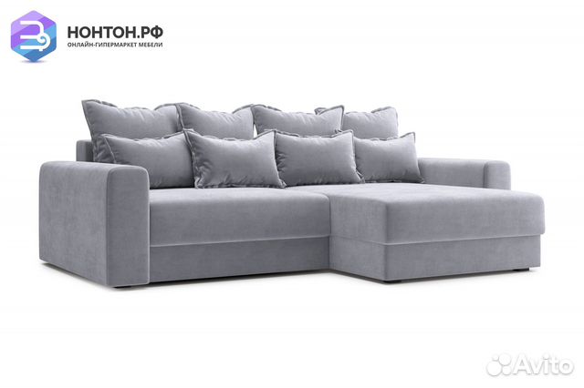 Диван угловой тик-так Омега серый