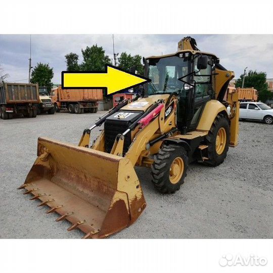 Стекло лобовое верхнее Caterpillar 428e/432e