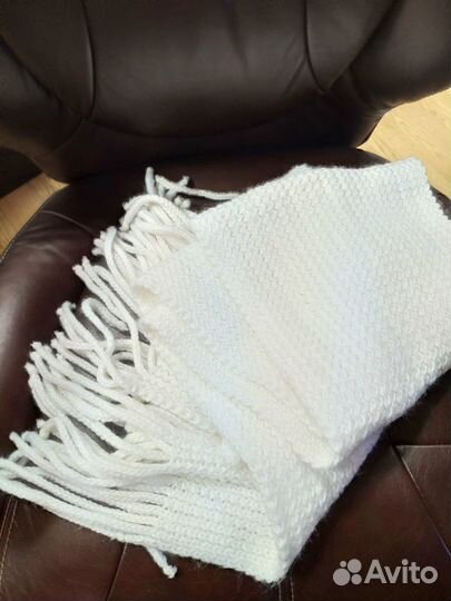 Шарф белый очень нежный мягкий длинный