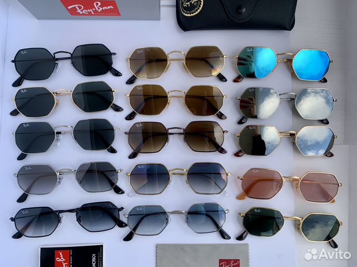 Очки Ray Ban Octagonal голубые