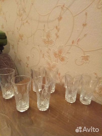 Рюмки стопки, хрустальные и цветное стекло СССР