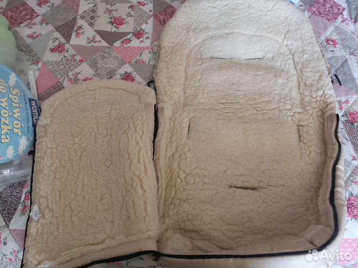 Зимний конверт в коляску на овчине