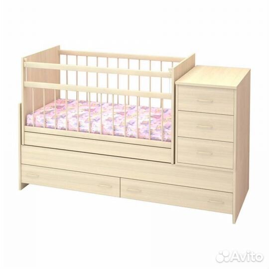 Детская кроватка трансформер с комодом
