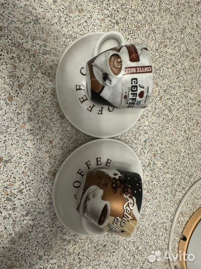 Чашка с блюдцем + подставка новые