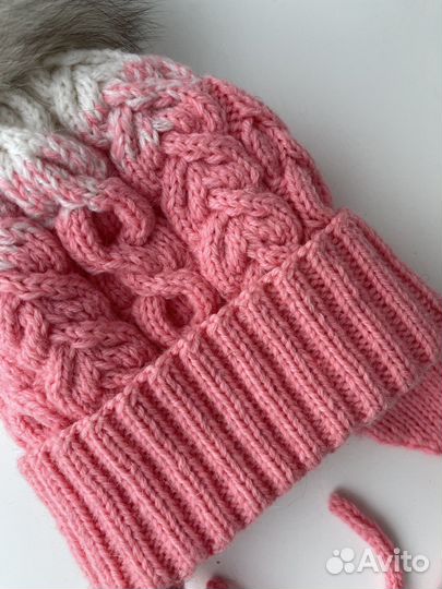 Шапка вязаная для девочки ог 48-50
