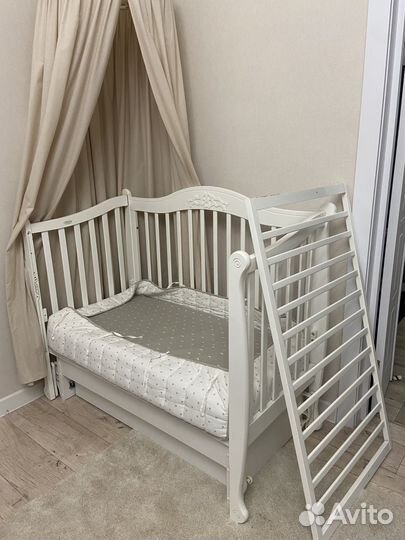 Кроватка гандылян моника, матрас, бортик IKEA