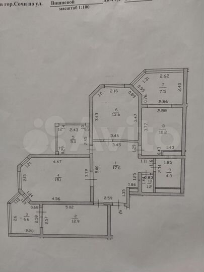 3-к. квартира, 100 м², 1/9 эт.