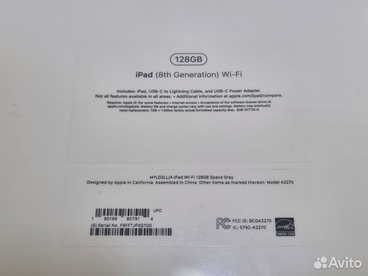 Apple iPad 2020 Wi-Fi Space Gray 128GB, новый