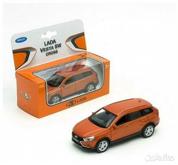 Модель LADA Vesta SW Cross оранжевая Welly 43763