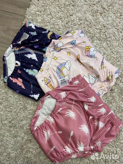Многоразовые подгузники новые для девочки
