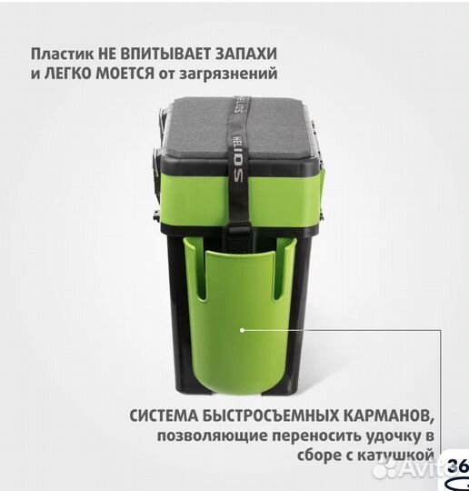 Ящик зимний FishBox 19л зеленый Helios