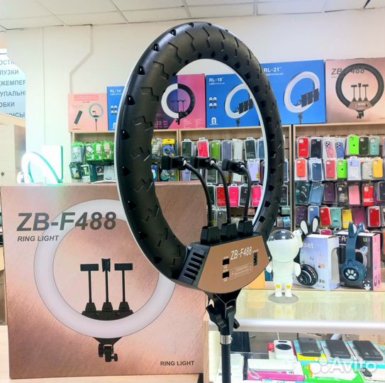 Кольцевая селфи лампа 54 см с усиленным штативом