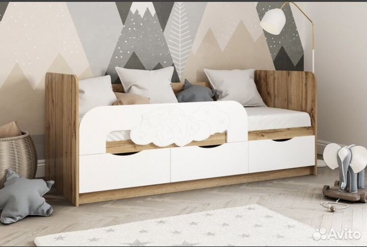 Детская кровать Мишки (3 расцветки)