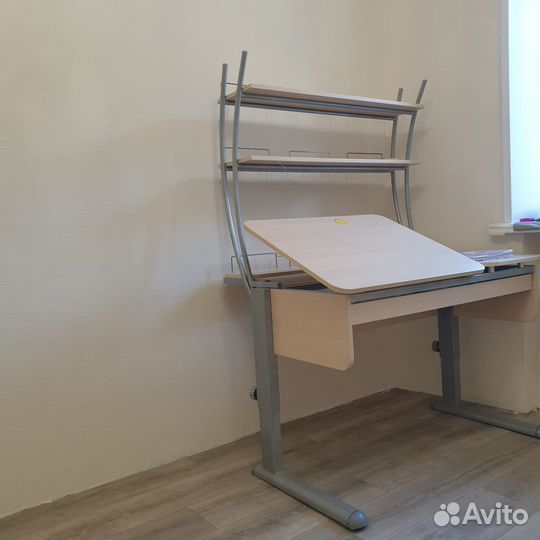 Растущая ортопедическая парта со стулом, и полкой