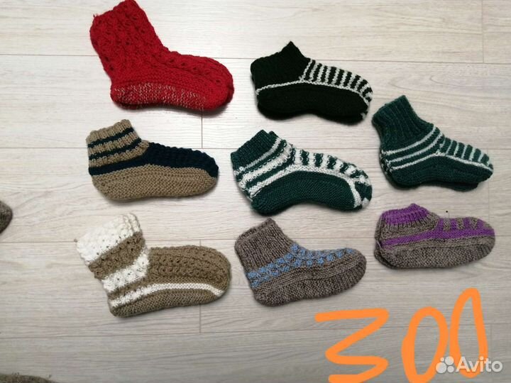 Носки ручной вязки шерстяные