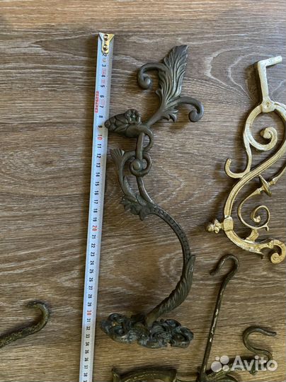 Латунные крепежи подвесы 19 века 11 штук