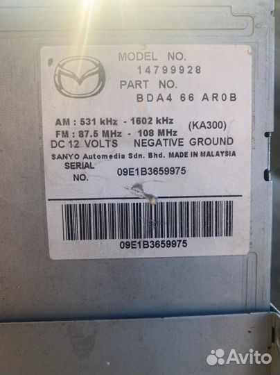 Магнитола mazda 3 bl