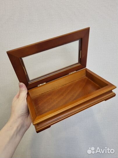 Шкатулка дерево и стекло