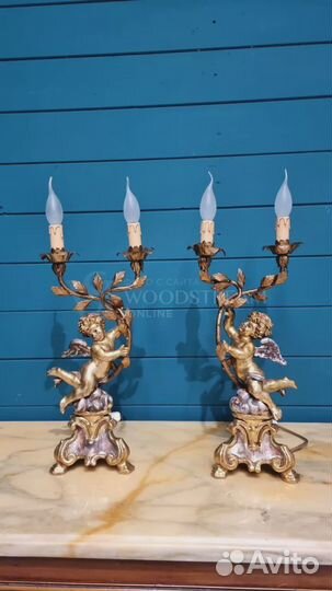 Лампа настольная с путти 2 шт барокко Италия