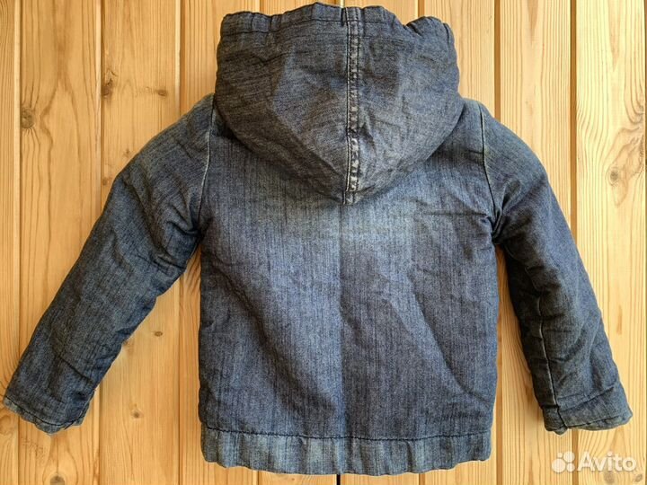 Джинсовая утеплённая куртка детская 98