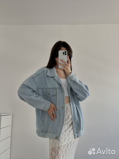 Джинсовая куртка новая оверсайз