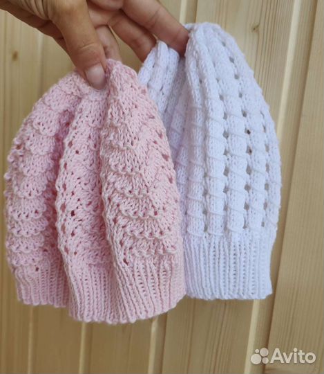 Шапочка спицами на лето