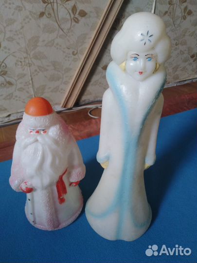 Дед Мороз и Снегурочка СССР пластик