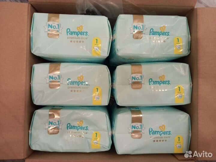 Подгузники детские памперс 1 размер 2-5 кг 120шт