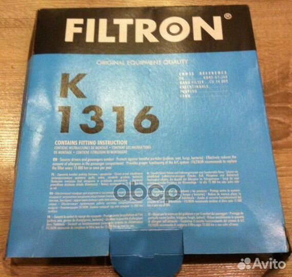 Фильтр салона K1316 Filtron