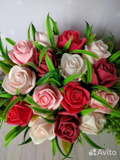 Букет роз из мыла