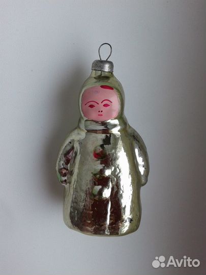 Елочная игрушка СССР Девочка в шубке