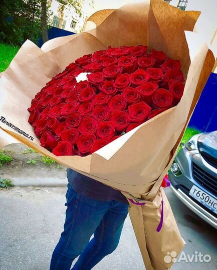 Букет роз гигант с доставкой 101 шт