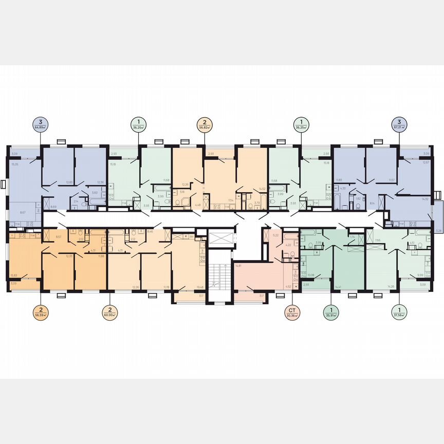 3-к. квартира, 71,3 м², 3/9 эт.