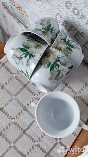 Чайный сервиз. Набор 6шт тарелки и чаш