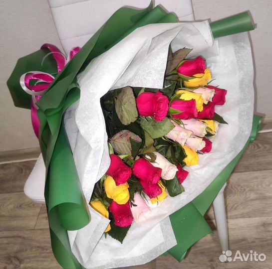 Цветы розы букет