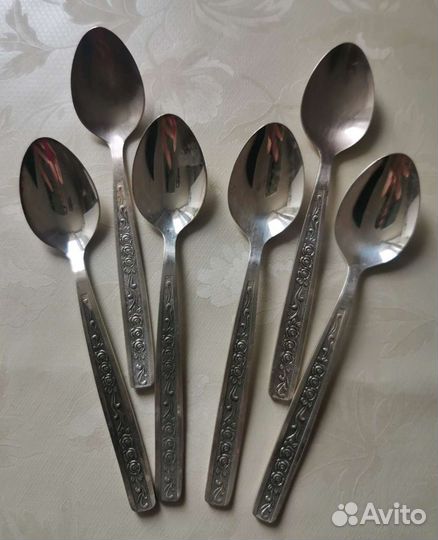 Чайные ложки посеребренные СССР 6 шт