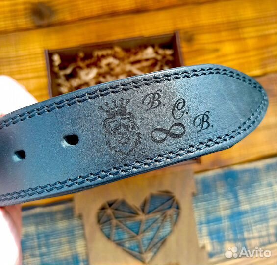 Мужской именной ремень с гравировкой