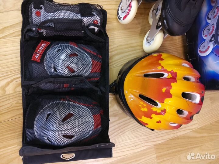 Роликовые коньки kepai со шлемом и защитой р.39-41