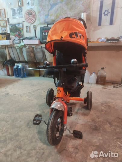 Велосипед коляска с ручкой