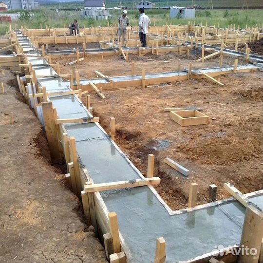 Заливка фундамента