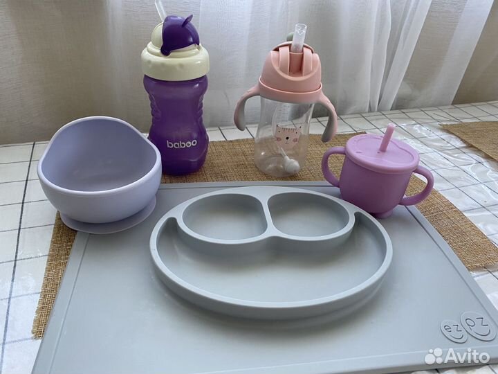 Набор посуды для кормления детская посуда поильник