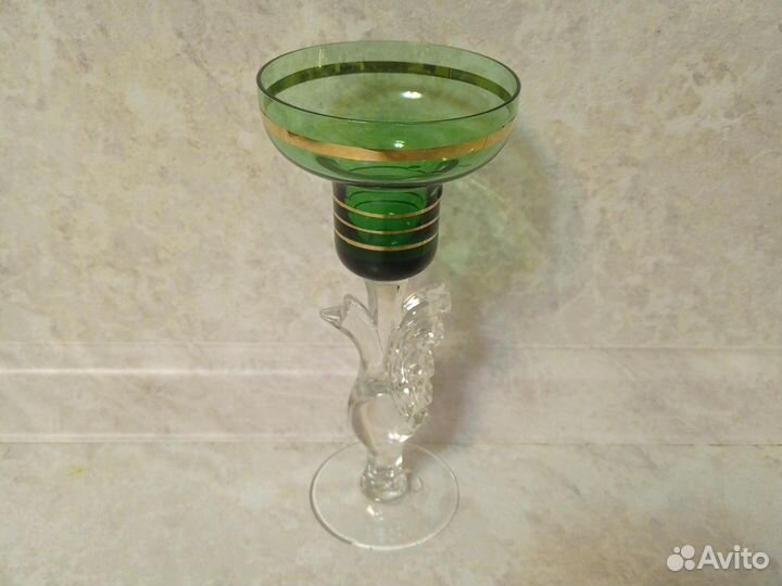 Подсвечник гусь хрустальный СССР