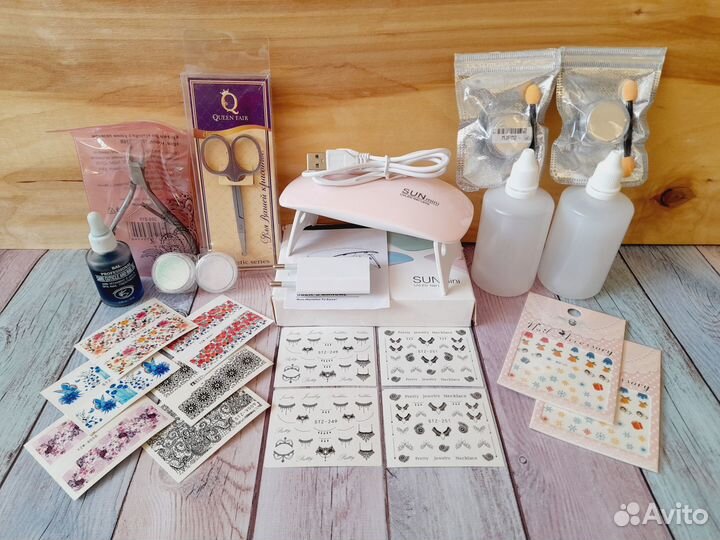 10в1 набор д/маникюра. уф-лампа SUNmini (новый)