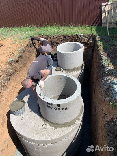 Септик - переливной - дренажный из жб колец