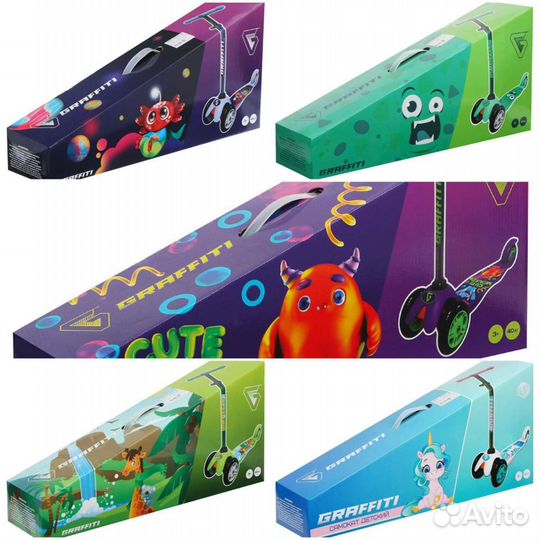 Самокат трехколесный новый