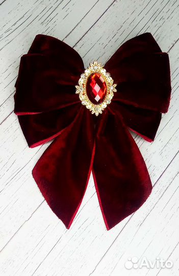 Бархатный бант, ободок и заколочки для волос