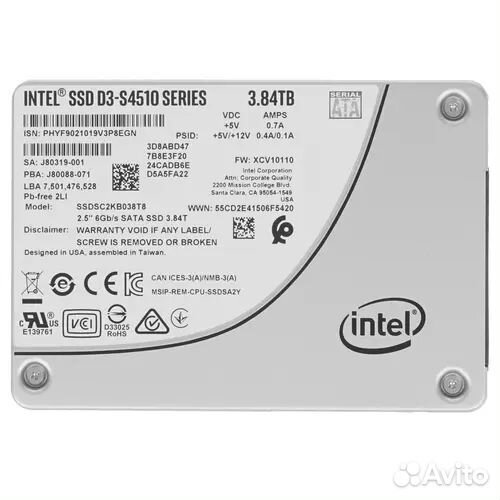 Жесткие диски и SSD Intel ssdsc2KB038T801