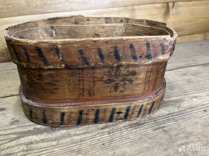 Коробейка Мезенская роспись Маленькая