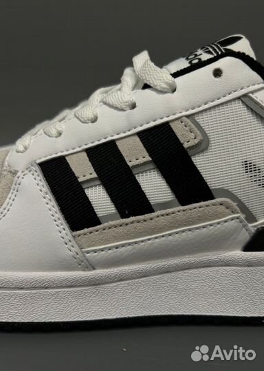 Кроссовки Adidas Forum Low White Black Люкс